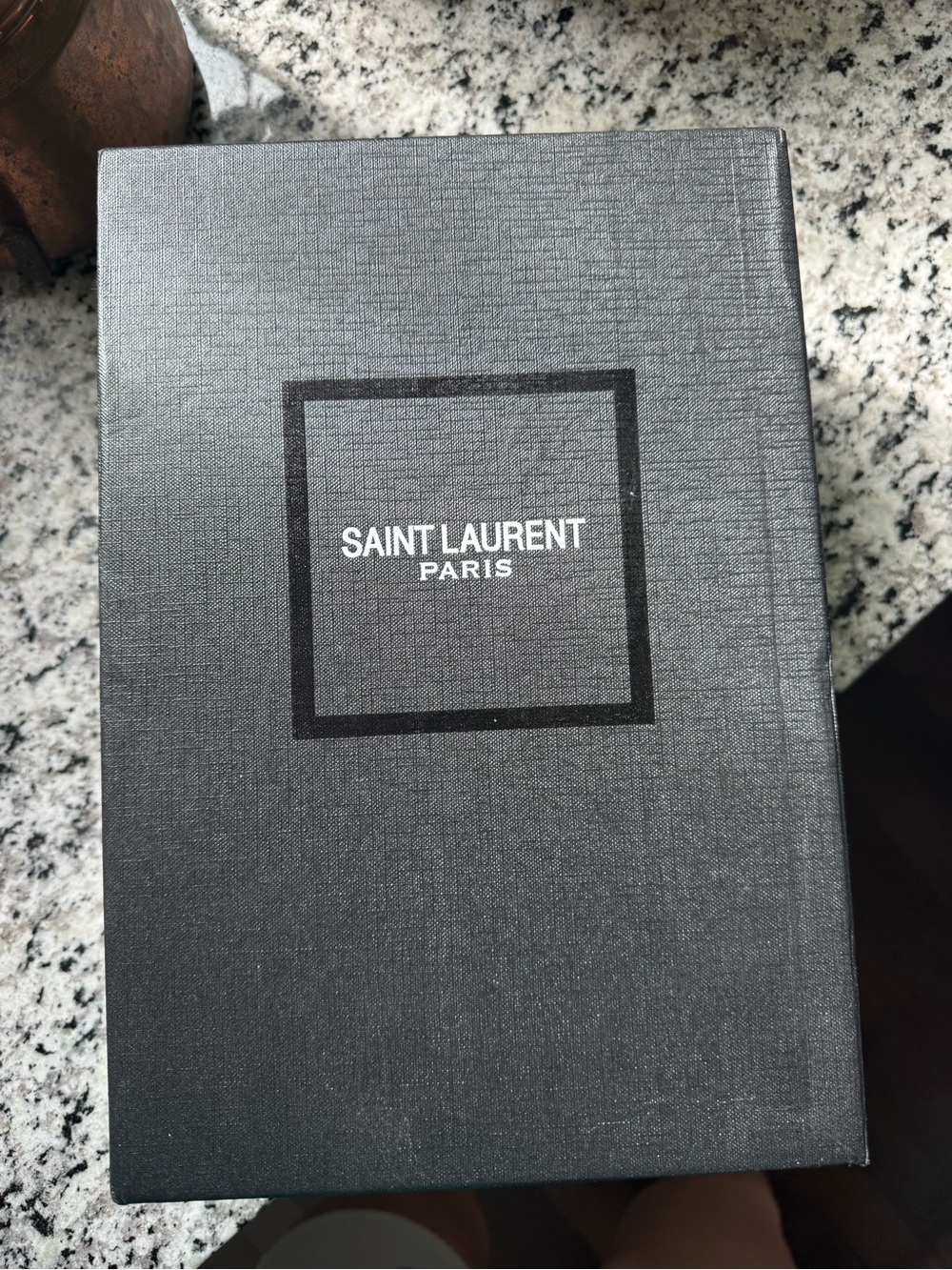 Saint Laurent Black Textured Gift Box with Logo